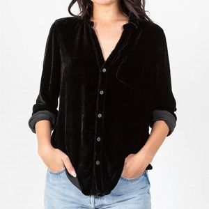 CP Shades Sloane black velvet button down